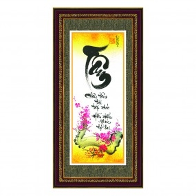 Tranh thư pháp vẽ tay chữ - TÂM -